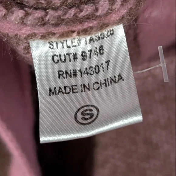 Dressed in Lala Oversized Checkboard Cardigan Sweater Brown Pink Women's Size S - Picture 9 of 9